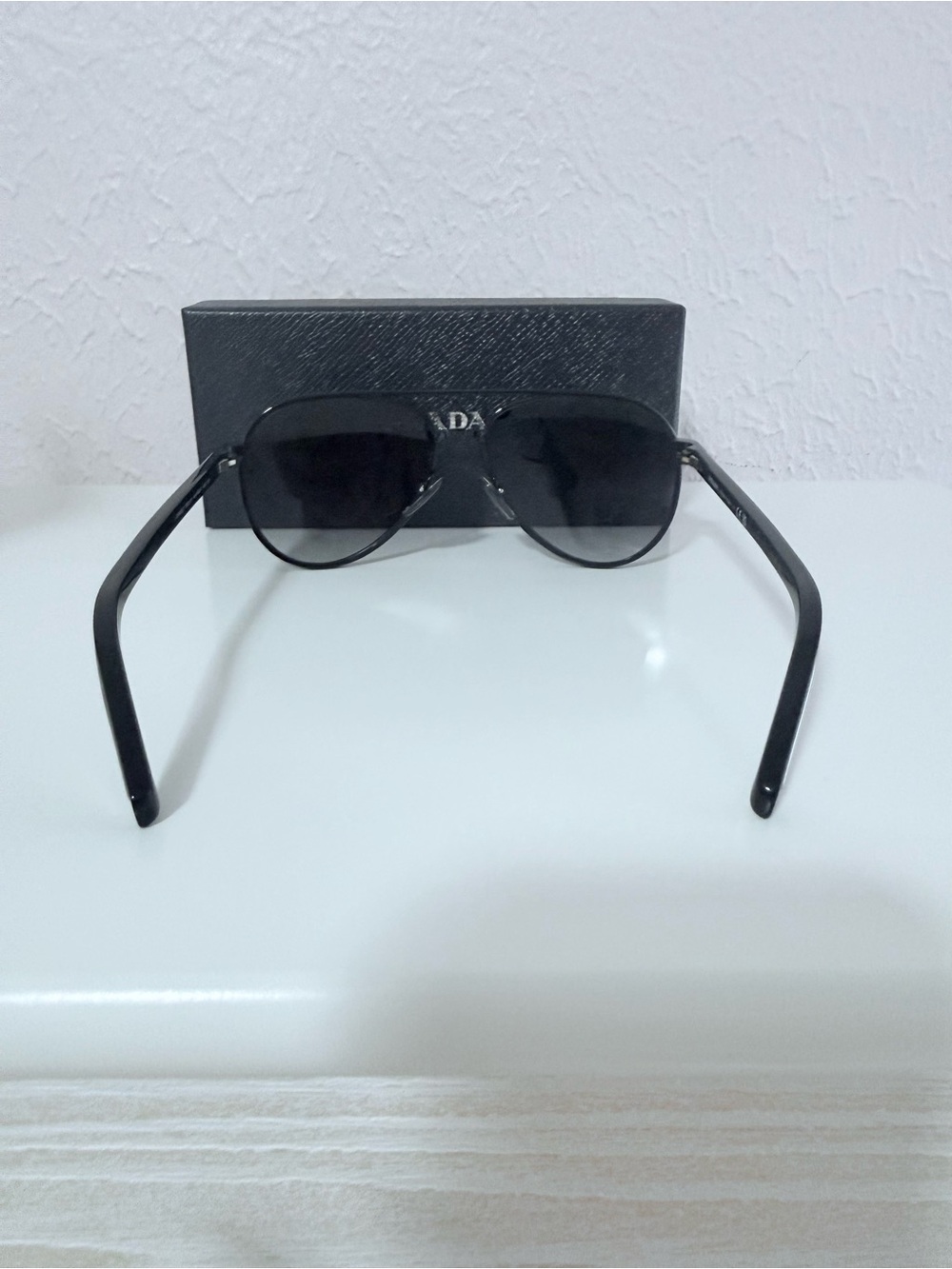 Prada Black Aviator / Pilot Sunglasses PR B57S - Picture 4 of 8